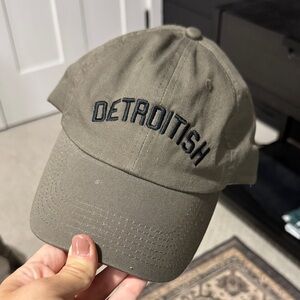 Detroitish Olive Green Dad Hat Cap